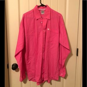 Pink cinch button up